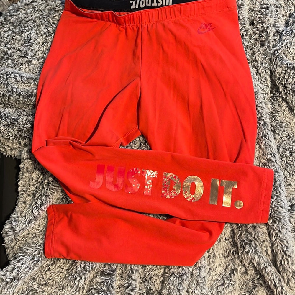 Nike leggings orange and gold
